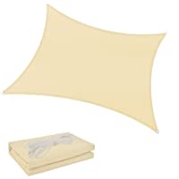 Shade Spring Rectángulo Crema 2x3m Sombra de Sol Impermeable Vela 95% Toldo de Bloque UV Toldo de protección Solar para…